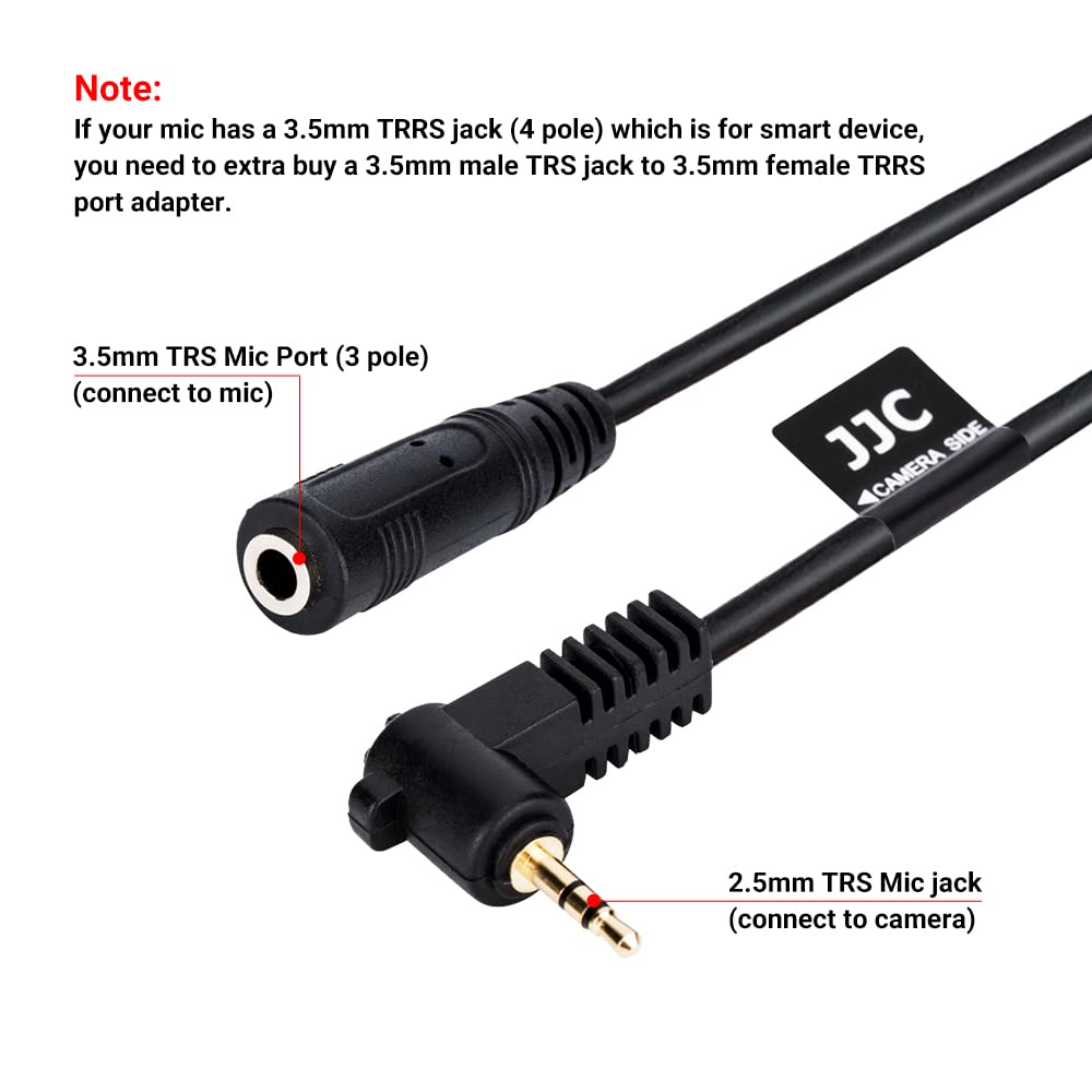 Jjc 3.5Mm Female To 2.5Mm Male Microphone Audio Cable Mic Adapter For Fuji Fujifilm X-T30 Ii X-T30 X-T20 X-T10 X-Pro3 X-T100 X10