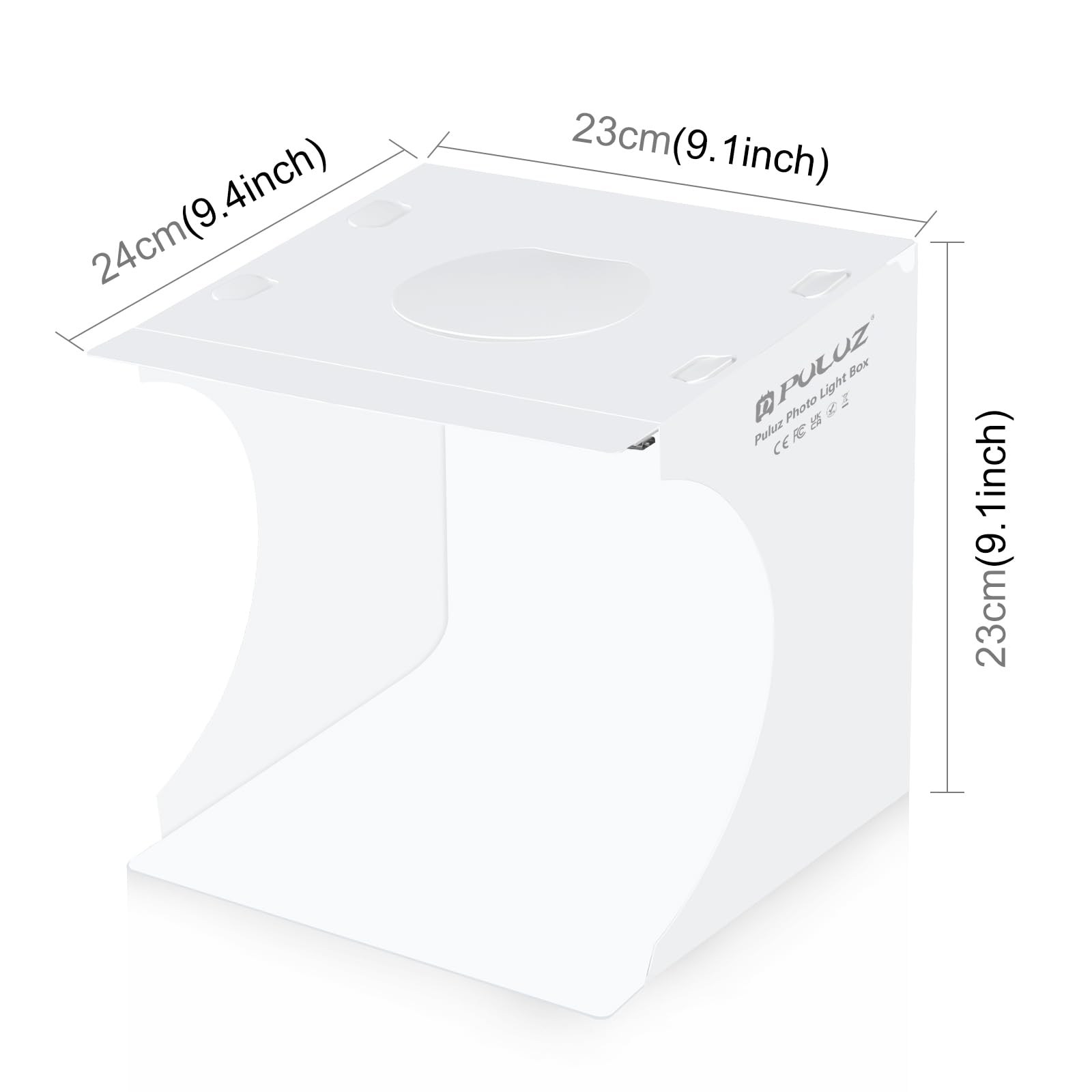 Puluz Mini Light Box, 9' Photography Table Top Light Box 20 Led Portable Photo Studio Shooting Tent With 2 Kinds Color Backdrops For Small Size Products