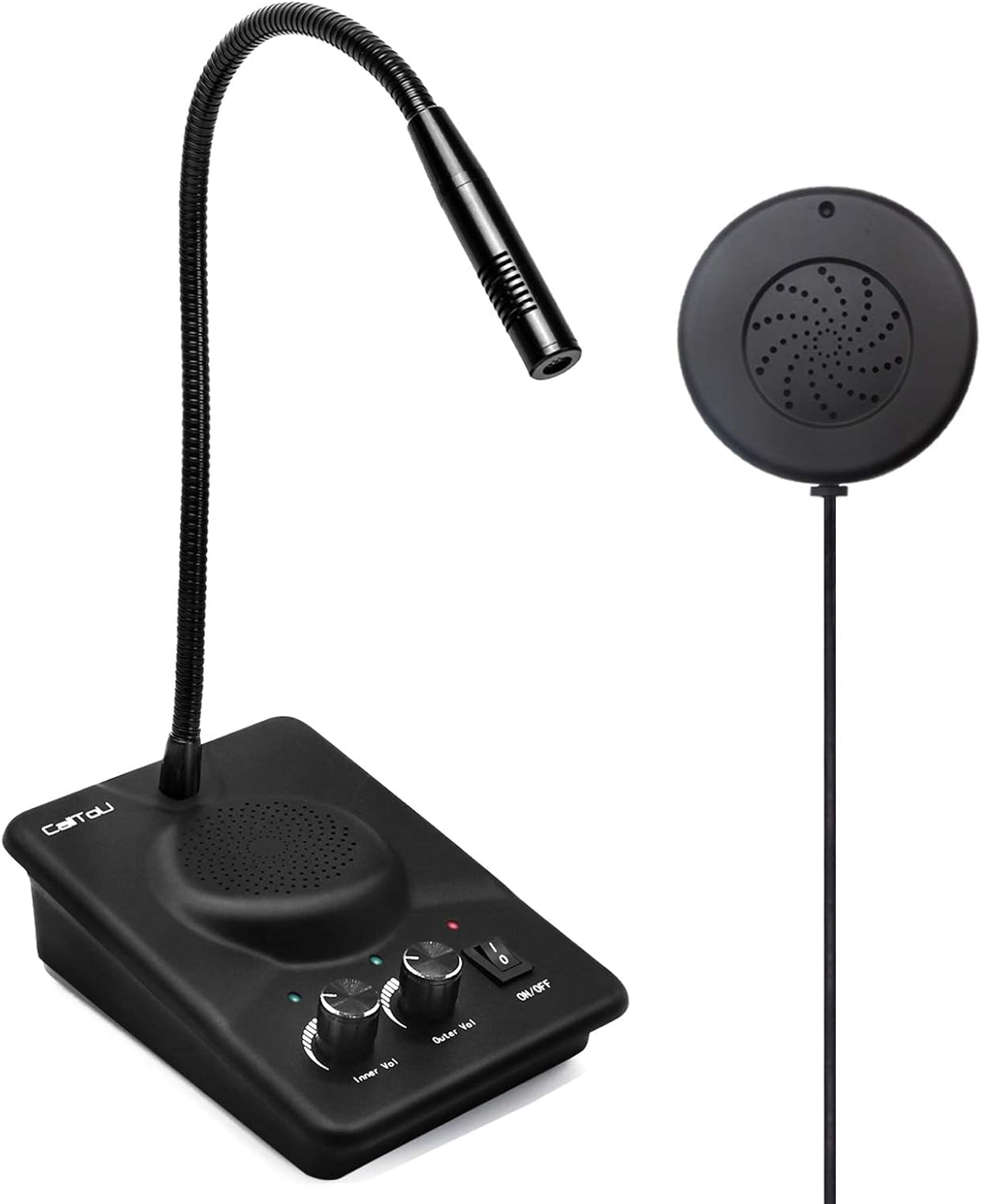 Calltou Window Speaker Intercom System,Dual Way Anti Interference Intercommunication Microphone Talk Through Glass Window,For Business,Bank,Office,Hospital,Counter,Store,Station,School And More