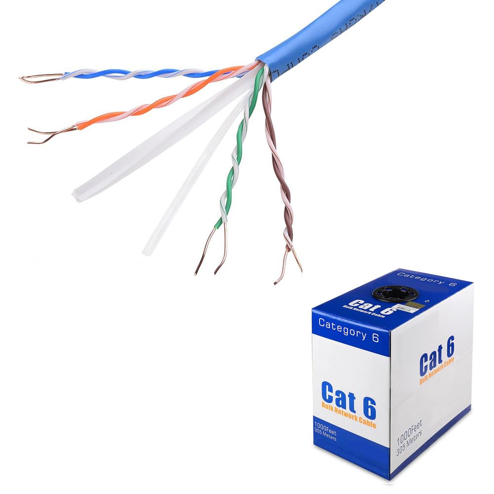 Axgear New 1000Ft Cat6 Cat 6 Network Bulk Cable Ethernet Lan Patch Hight Speed Cable