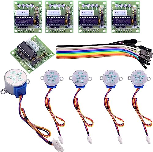 Elegoo 5 Sets 28Byj 48 Uln2003 5V Stepper Motor + Uln2003 Driver Board Compatible With Arduino