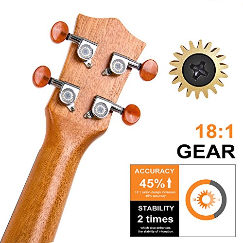 Kmise Soprano Ukulele Professional Mahogany Instrument 21 Inch Hawaiian Ukalalee For Beginner With Ukelele Starter Kit ( Free On