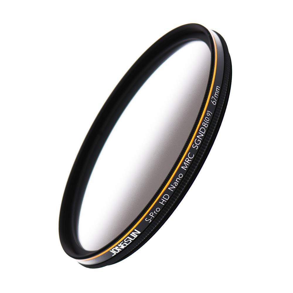 Jongsun 67Mm Nd Filter, Color Graduated Gray Neutral Density Filter, 18 Layer Multi Coated, Optical Glass Schott B270, Csgnd8 (0