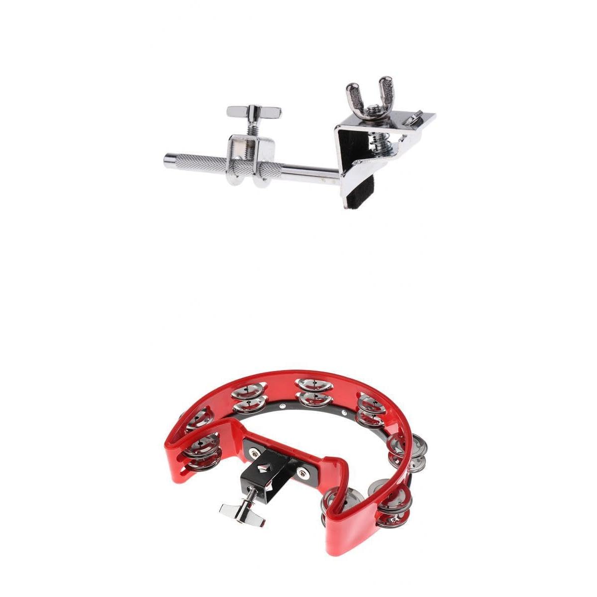 VELURA Rattle Tambourine Handbell Shaker with Drum Holder for Precussion Parts|1x Tambourine Rattle|Mounts & Assembly Hardware| 