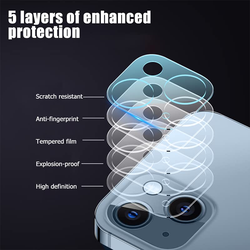 Hlija 3Pcs Rear Back Camera Lens Protector Tempered Glass For Iphone 15/15 Plus   Hd Clear Full Coverage Guard