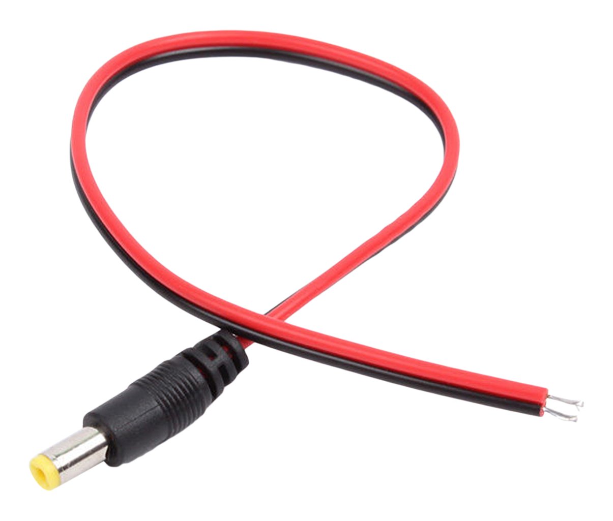 SPT Security Systems 93-PM11-100 CCTV Camera Male Plug DC Power Cable Pigtail, 100 Pieces, Black/Red