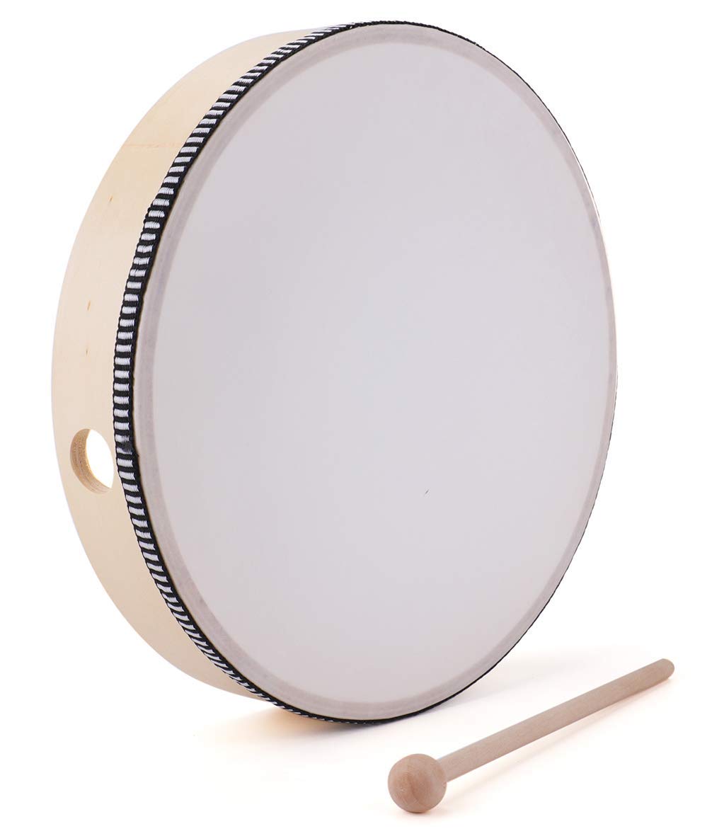 Foraineam 12 Inch & 10 Inch & 8 Inch Hand Drum Percussion Wood Frame Drum With Drum Stick