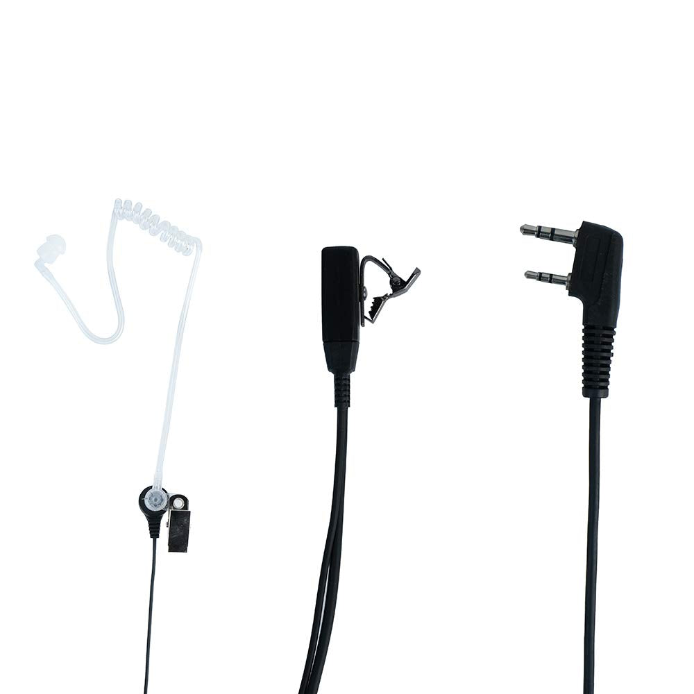 Klykon 2 Pin Covert Acoustic Tube Earpiece Headset With Ptt Mic For Baofeng Puxing Wouxun 2 Way Radio Walkie Talkie