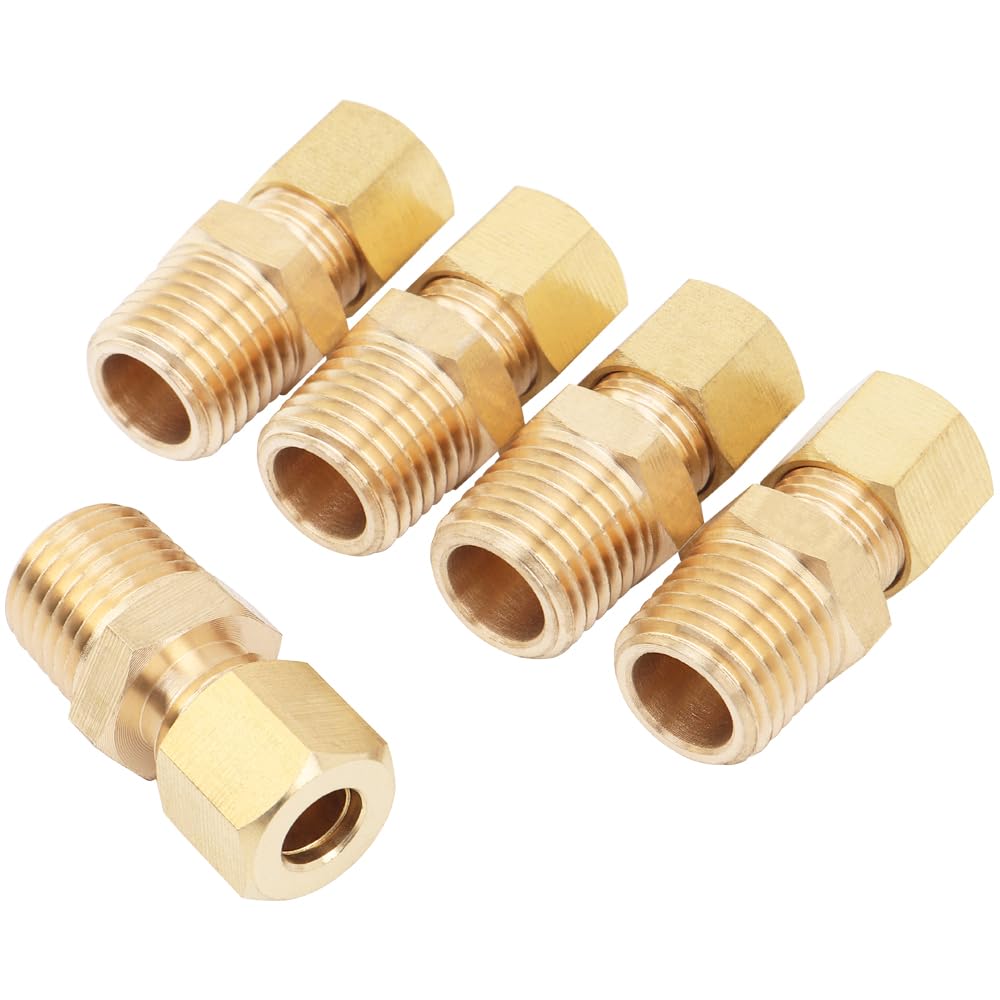 Ltwfitting Brass 1/4-Inch Od X 1/4-Inch Male Npt Compression Connector Fitting(Pack Of 25)