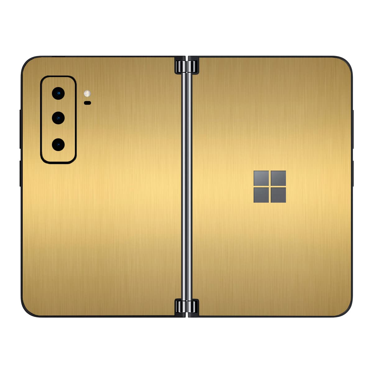 SopiGuard Sticker Skin for 2021 Microsoft Surface Duo 2 2nd Gen Edge-to-Edge Front and Rear Panels Vinyl Decal (Brushed Gold)