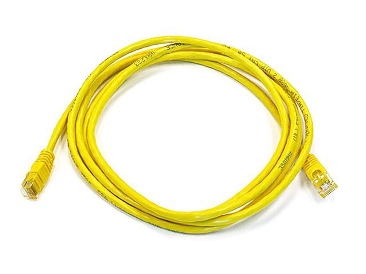 Monoprice Cat6 Ethernet Patch Cable   Snagless Rj45, Pure Bare Copper, 550Mhz, Utp, 24Awg, 7 Feet, Yellow   Fullboot Series