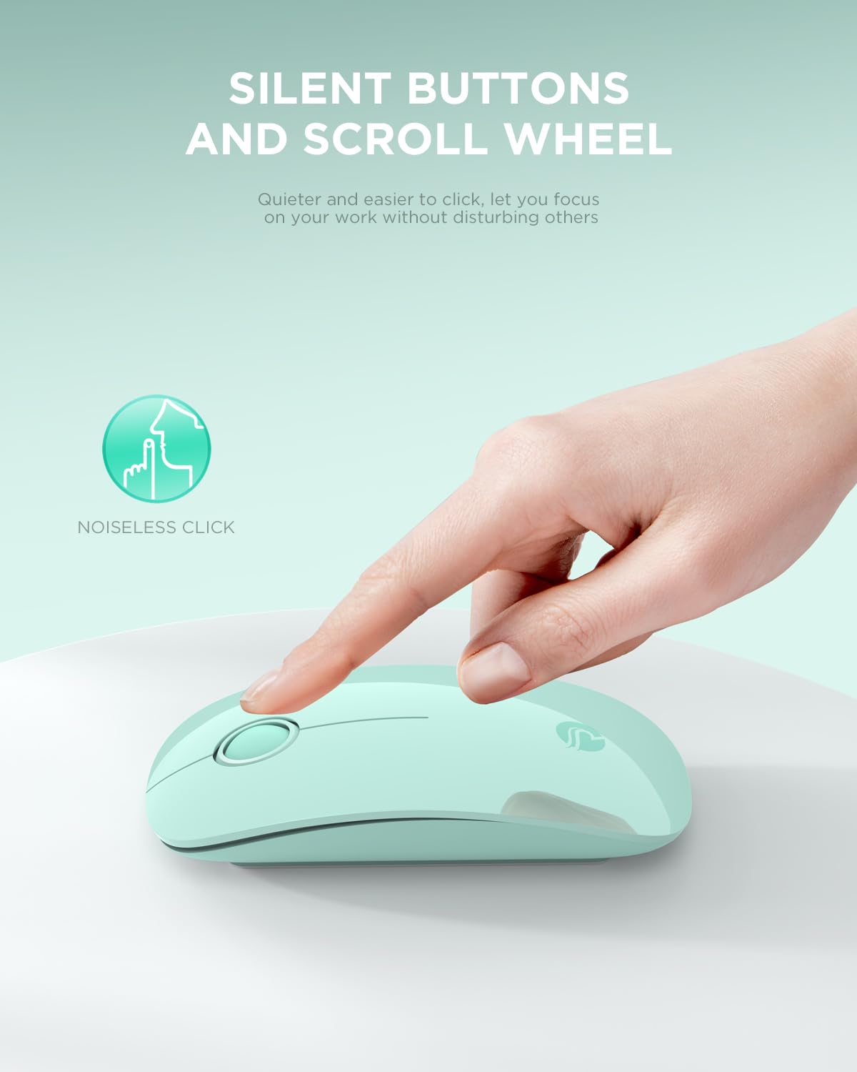 Rapique R306 Wireless Mouse, Green, Bluetooth, Usb, 480 Hours Battery Life, 1600 Dpi, Compatible With Windows, Macos, Chromebook