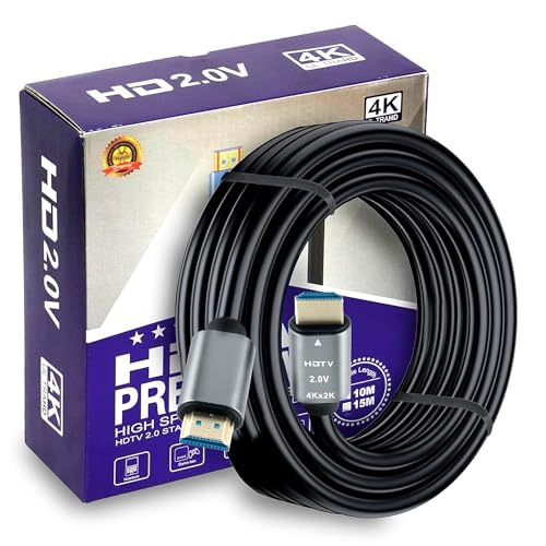 Rts HighSpeed 3D 4K 10 Meter Hdmi Cable Hdmi 2.0 Supported | 4K 60Hz, Hd Audio & Video 2160P, Compatible With Windows, Computer