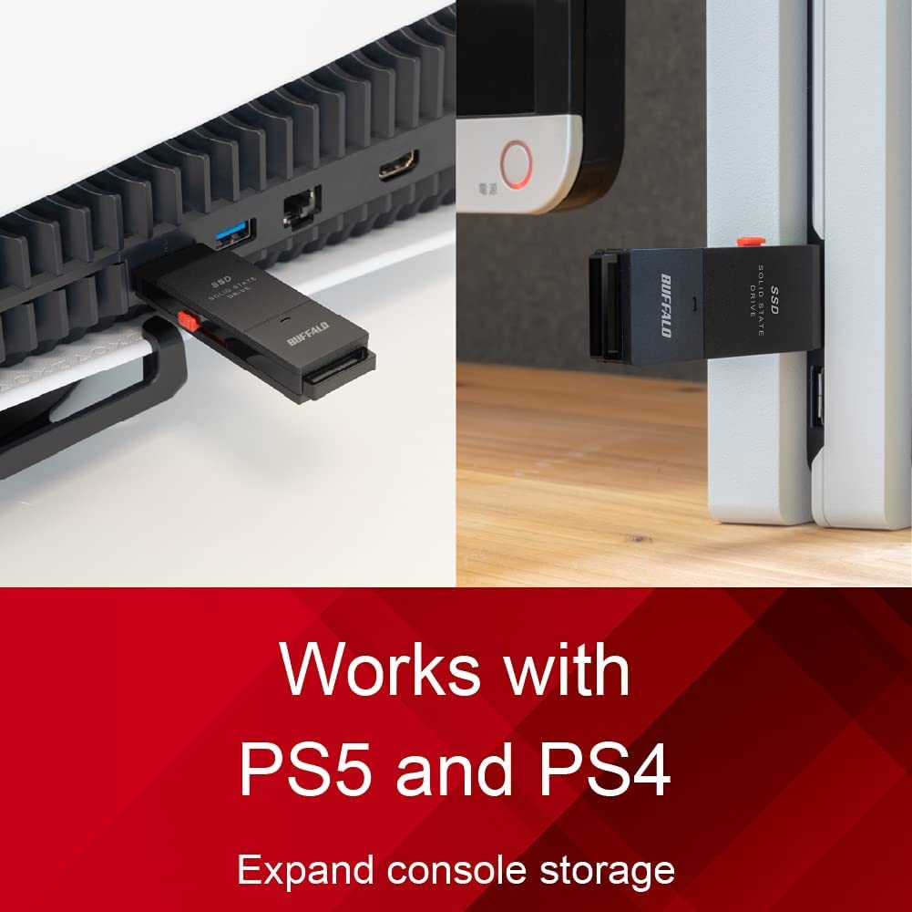 Buffalo External Ssd 2Tb   Up To 600Mb/S   Usb C   Usb A   Usb 3.2 Gen 2 (Compatible With Ps4 / Ps5 / Windows/Mac)   External So