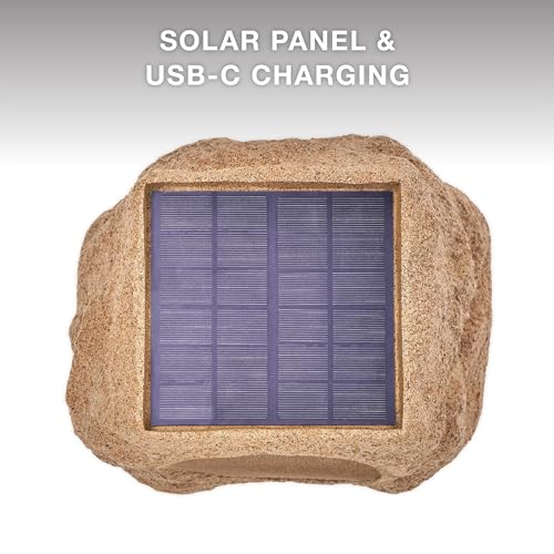 Victrola Rock Speaker Connect, Sand, Wireless Outdoor Speaker With Bluetooth 5.3, 22 Hour Battery Life, With Solar Charging, Lin