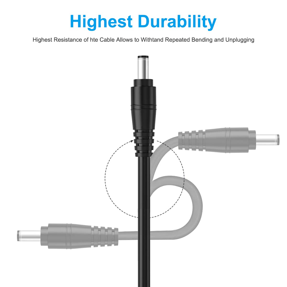 Dc Power Pigtail Cable,16Awg Dc Barrel Plug Connector 2.1Mm X 5.5Mm Dc Male Plug To Bare Wire Open End Power Wire Supply Repair