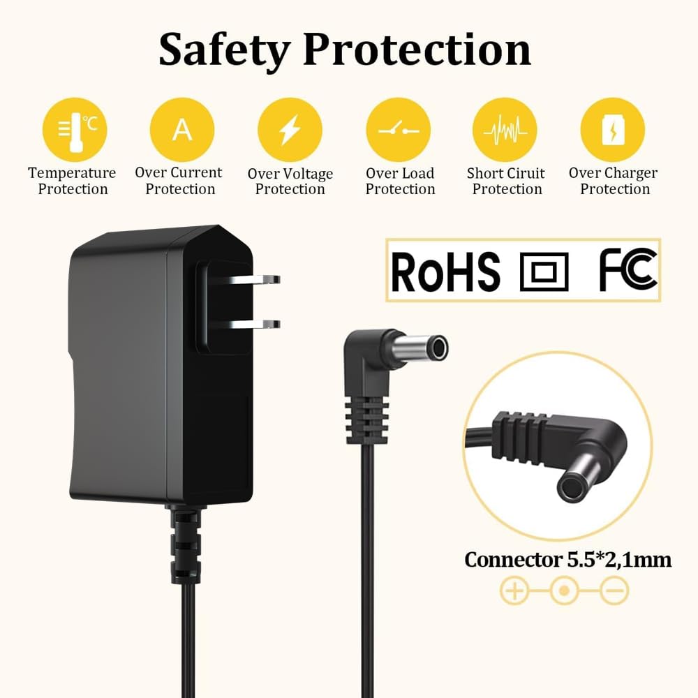 9V 850Ma Adapter For Guitar Pedals Power Supply, Power Cord For Boss Effects Pedal Roland Musical Instruments Distortion Casio K