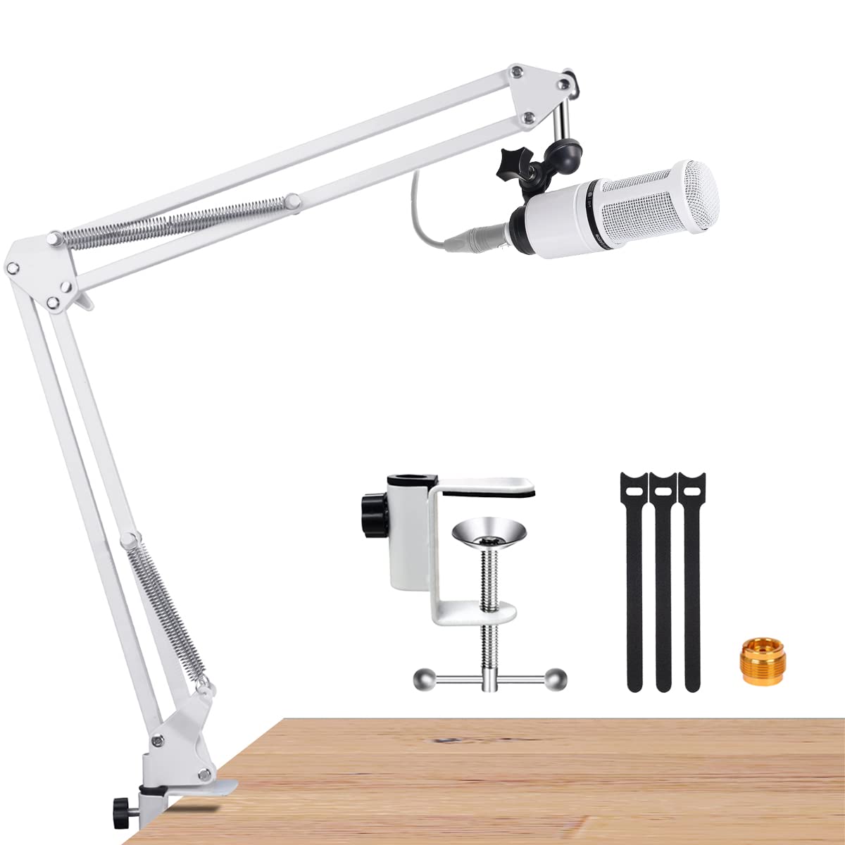 For At2020 And At2035 White Mic Stand, White Boom Arm Compatible With Audio Technica At2020 And At2035 Microphone, At2020 And At