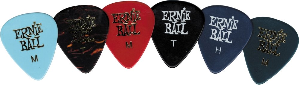 Ernie Ball Guitar Picks, Thin, Assorted Colors, 12 Pack (P09176)