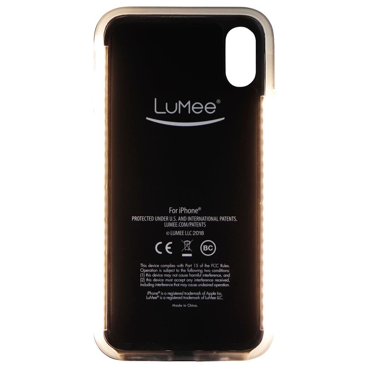 Lumee Duo Phone Case, Red Glitter | Front & Back Led Lighting, Variable Dimmer | Shock Absorption, Bumper Case, Selfie Phone Cas