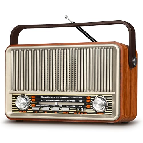 ?2024 Newest? Prunus J 120 Retro Vintage Radio With Bluetooth, Radio Portable Am Fm,Transistor Radio Plug In Wall Or Rechargeable Battery Powered Radio Support Aux Tf Card Usb Playing For Home Outdoor