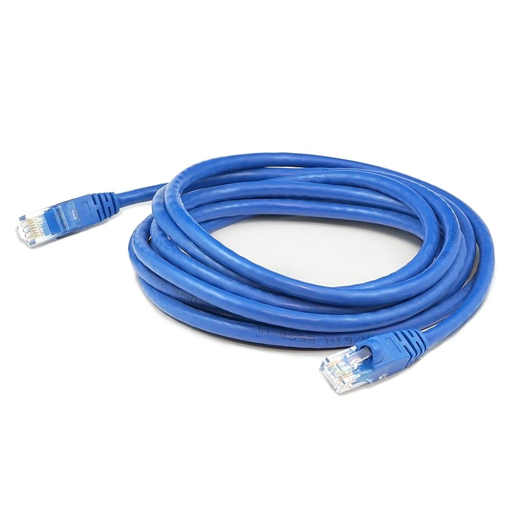 ADD-ON-COMPUTER AddOn 15ft RJ-45 (Male) to RJ-45 (Male) Straight Blue Cat6A UTP PVC Copper Patch Cable