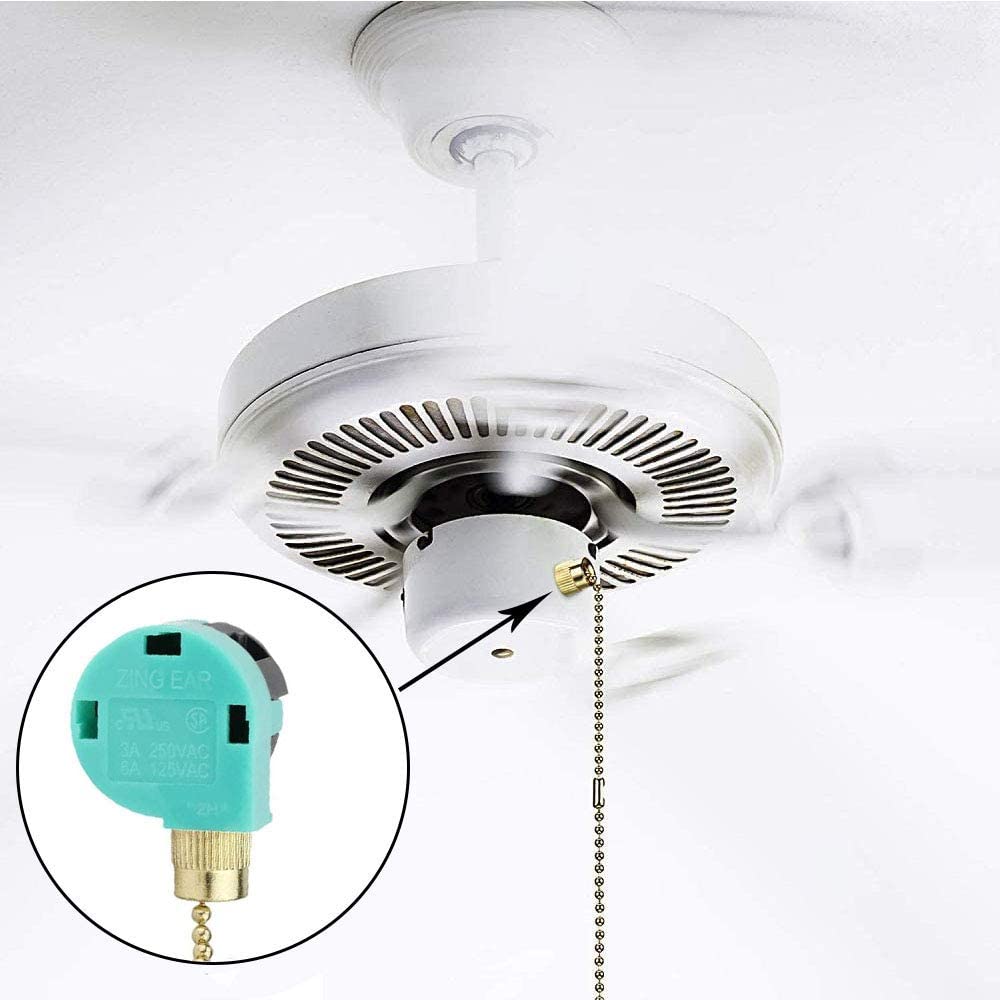 Akahttbn Ceiling Fans Switch Zing Ear Ze 268S6, 3 Speed 4 Wire Pull Chain Cord Appliances Switch Speed Control Replacement Parts