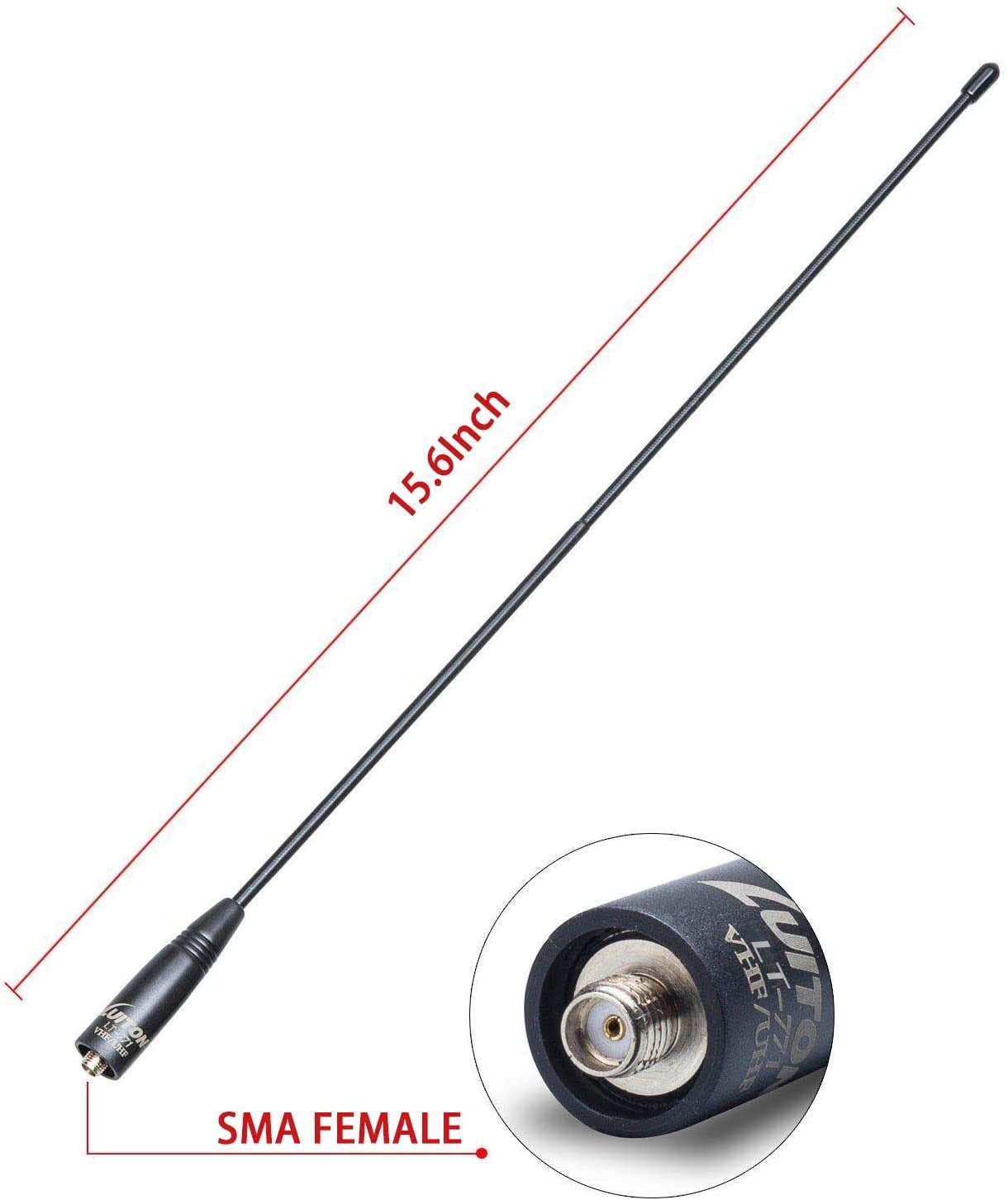 Walkie Talkie Antenna For Baofeng Antenna Upgrade 15.6 Inch Whip Dual Band Uv Vhf/Uhf 144/430Mhz Antennas Sma F For Uv 5R Uv 82