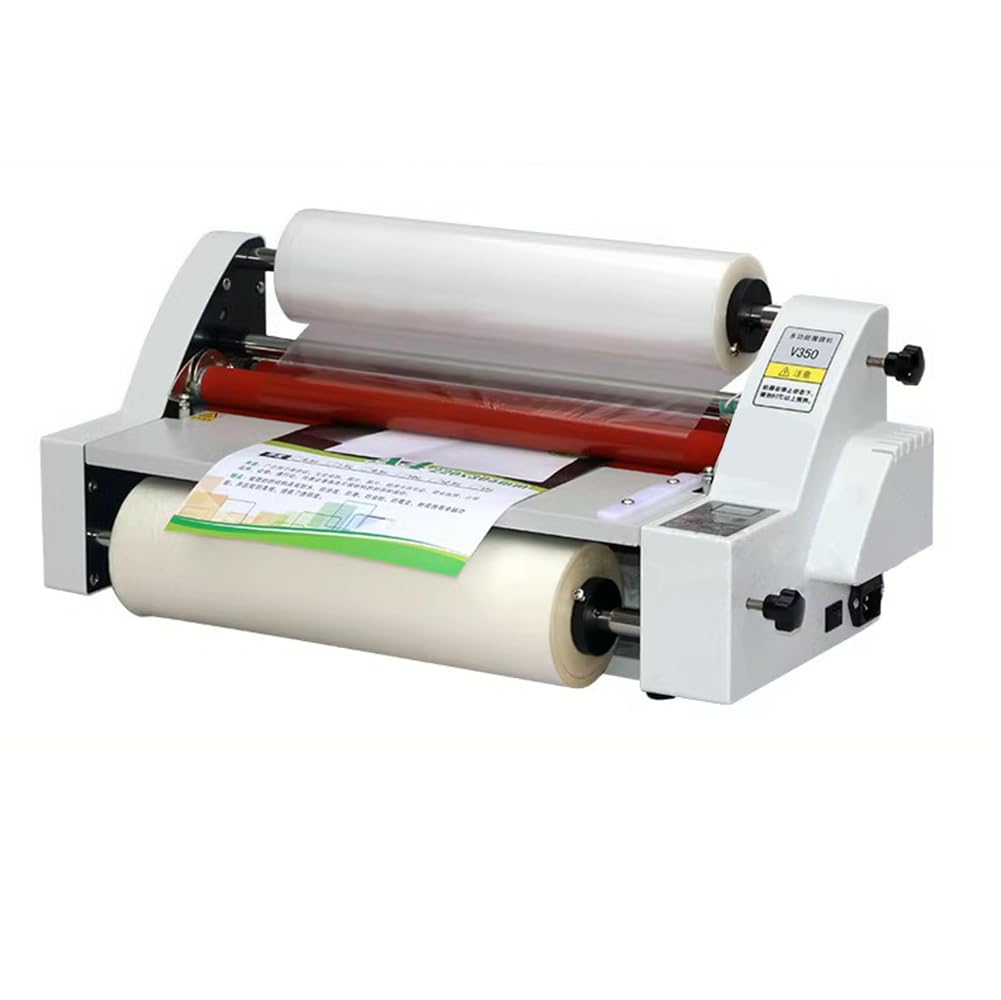Generic 350mm Laminator Machine, Cold Hot Roller Laminating Machine, Single- & Double-Sided Thermal Laminator for Paper Card Woo