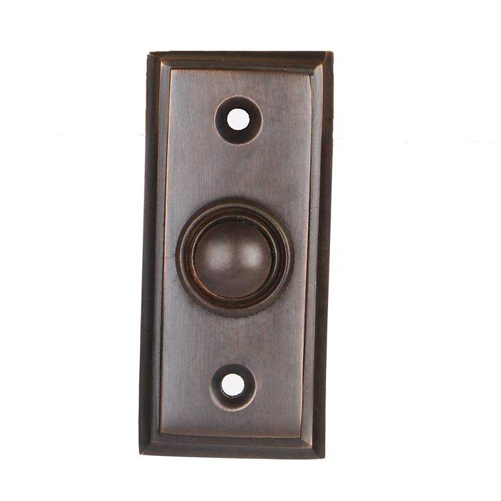 A29 Wired Brass Doorbell Chime Push Button In Oil Rubbed Bronze Finish, Vintage Decorative Door Bell With Easy Installation, 2 9