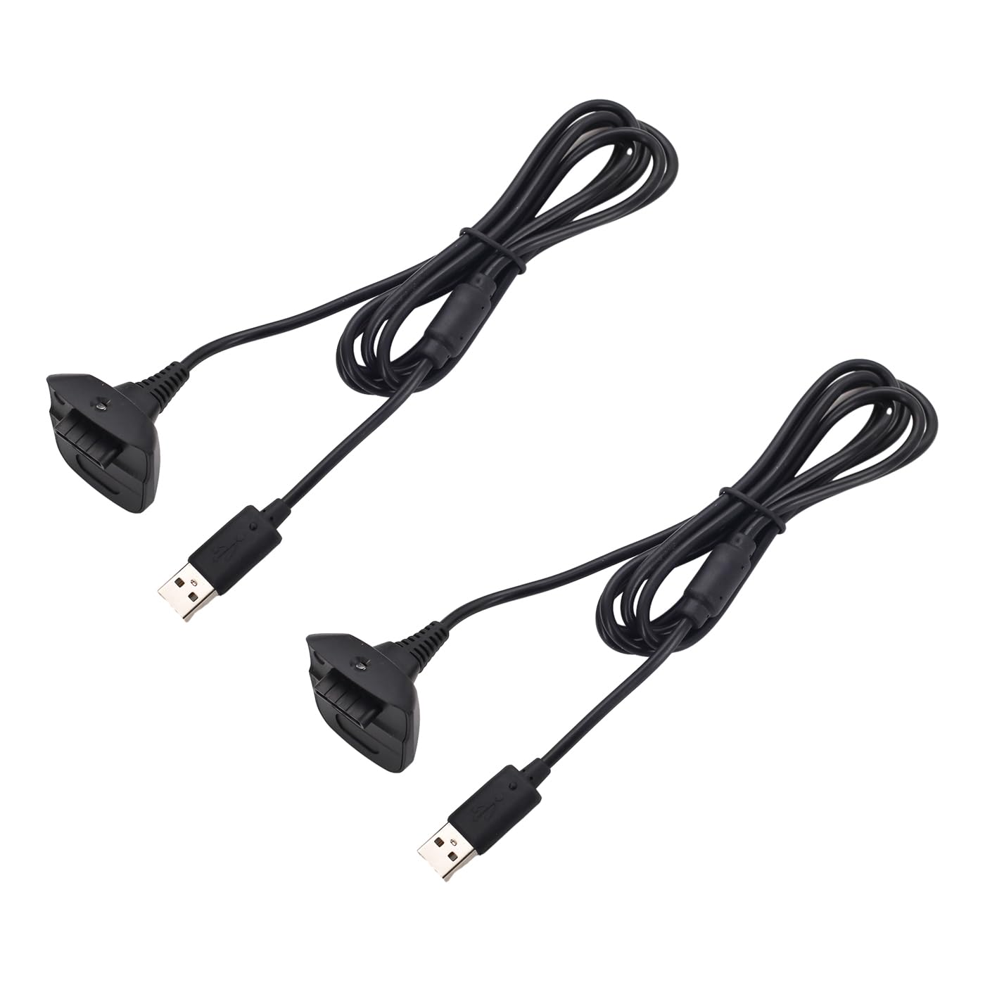 DUNSIHUI 2PCS Black USB Charging Cable Wire Replacement Charger Compatible with Xbox 360 / Xbox 360 Slim Wire Less Game Controll