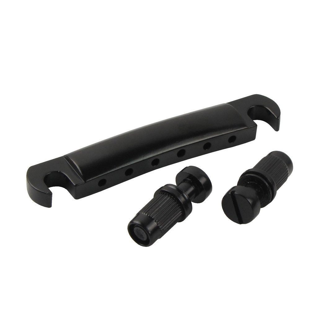 Fleor Electric Guitar Bridge & Tailpiece With Studs Set Fit Lp Style Guitar Part, Black