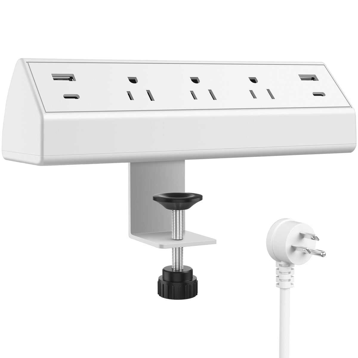 Jgstkcity Desk Clamp Usb C,40W Fast Charging Station,2 Pd 20W Charger,Desk Edge Mount Power Strip 4 Usb Ports 3 Widely Spaced Ou