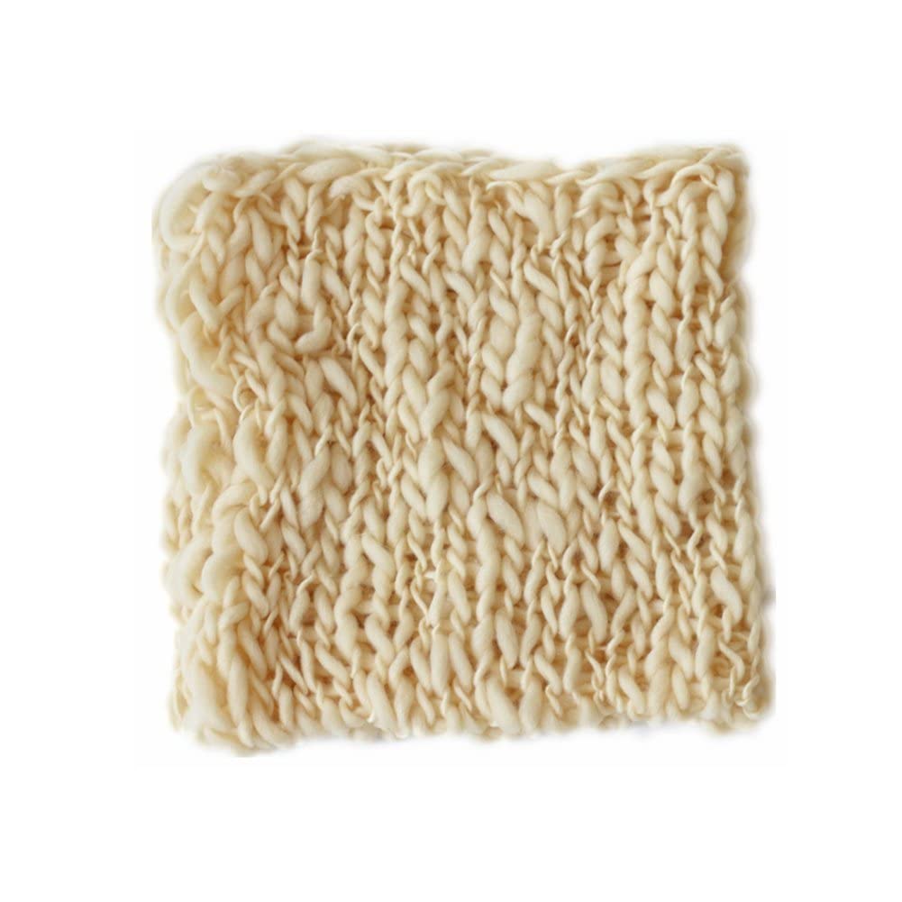 Coberllus Newborn Baby Photo Props Blanket Handmade Knitted Twist Wrap Posing Aid Backdrops For Boy Girls Photography Shoot (Bei