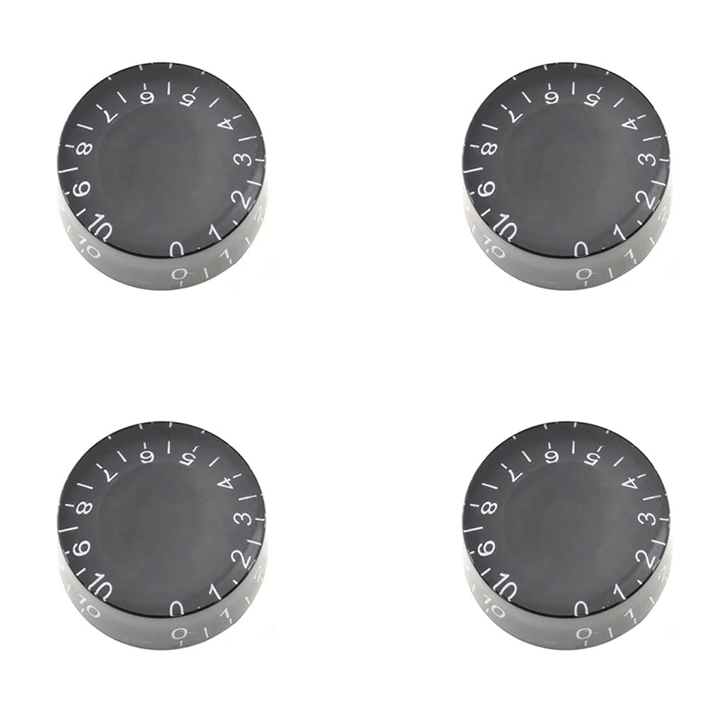 Hahiyo Black Surface White Number Clear Electric Guitar Top Hat Knobs Smooth Quick Change Speed Volume Tone Control Electric Bas