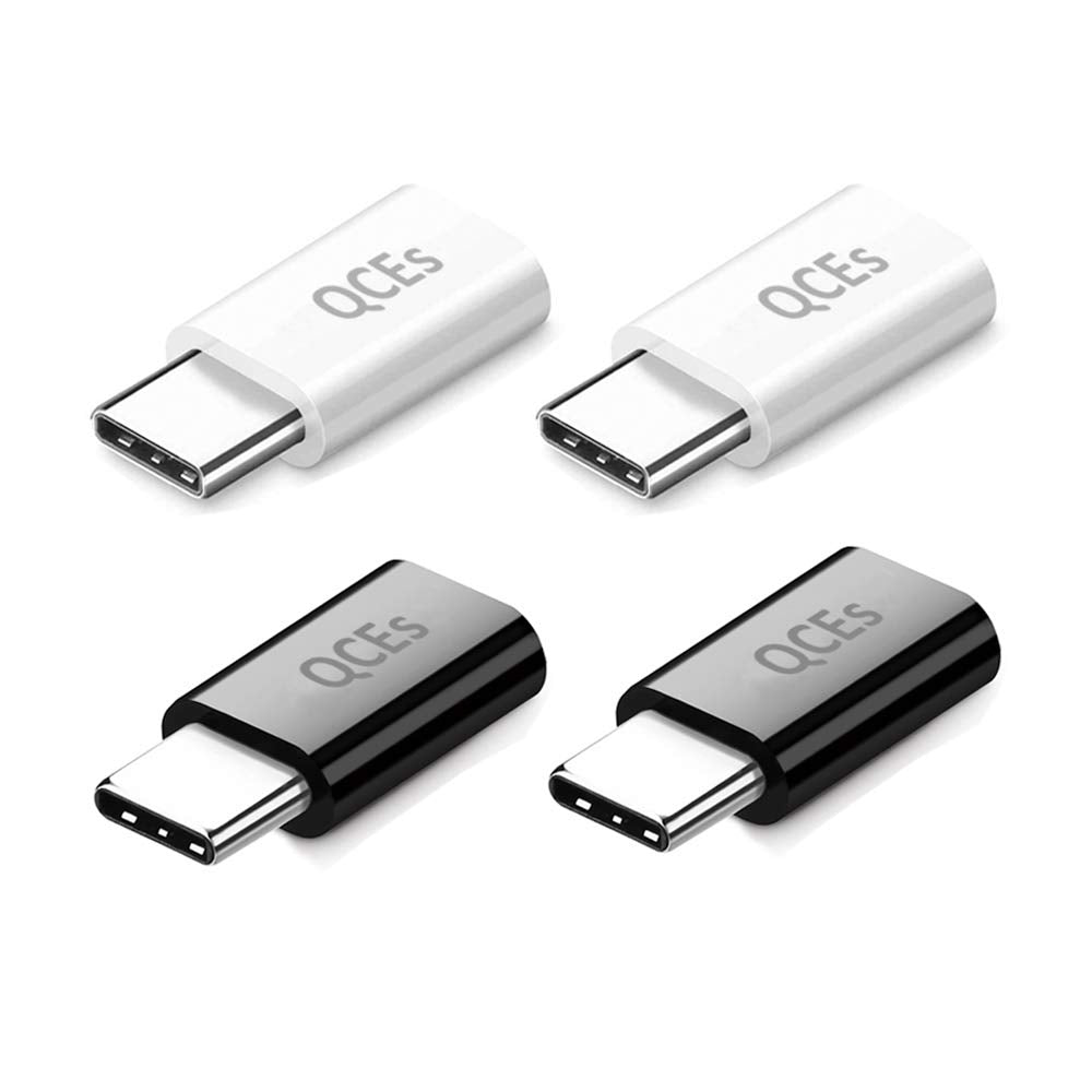QCEs Micro USB to USB C Adapter 4Pack, Micro USB Female to USB-C Male OTG Adapter Fast Charging Compatible with iPhone 15 Pro Pl
