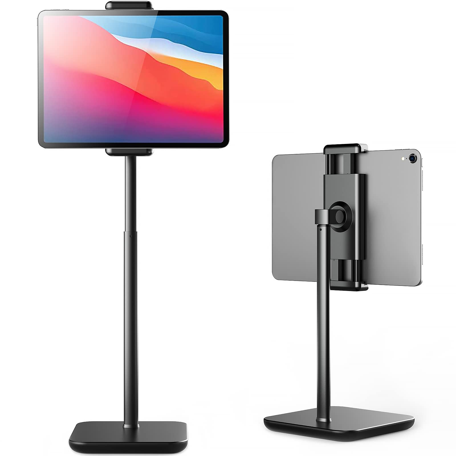 Adjustable Ipad Stand With 21 Height Extension, 360A Swivel Tablet Holder For Desk, Surface Pro Stand, Portable Monitor Stand Co