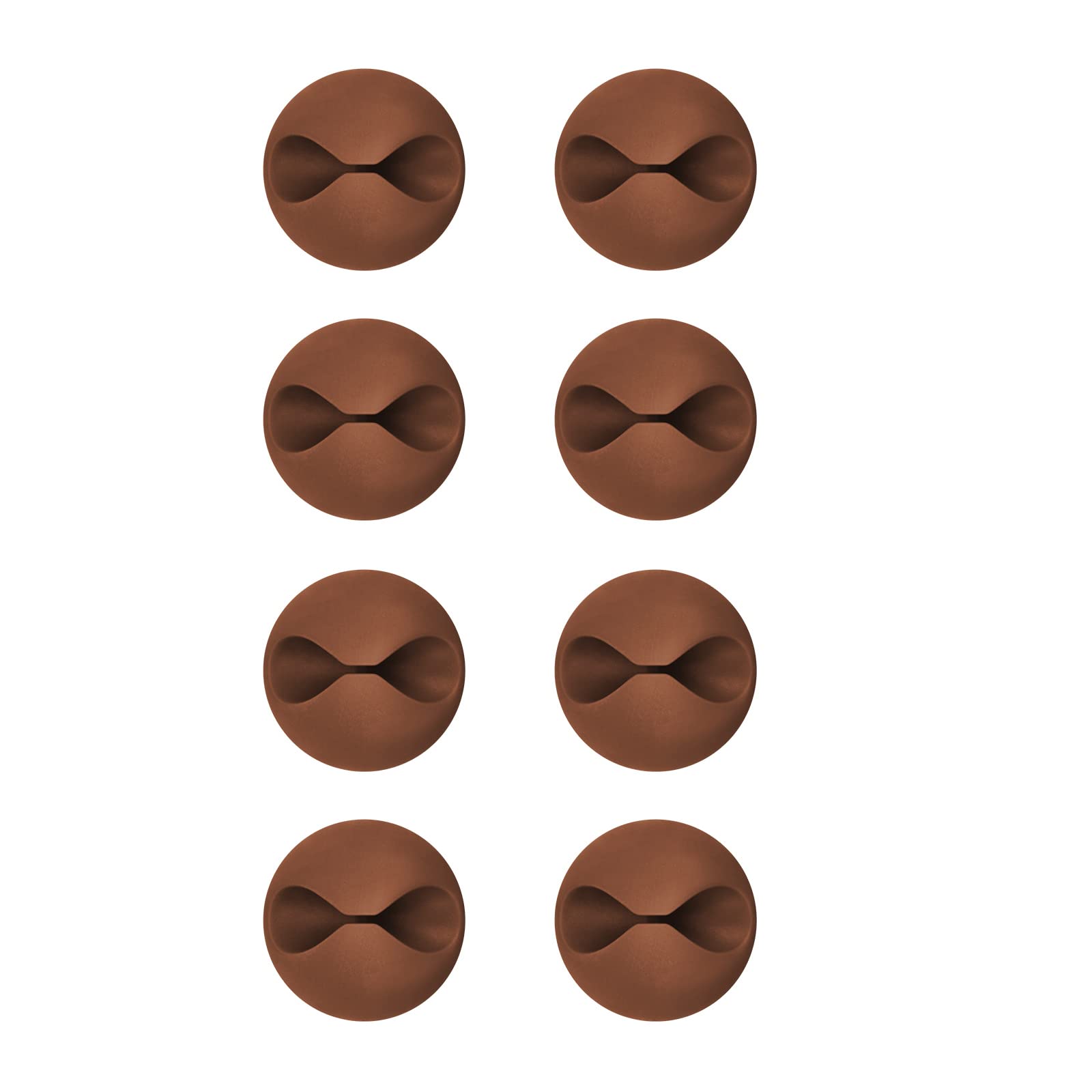 Chefbee 8 Pack Cable Clips, Cord Organizer Cable Management, Self Adhesive Wire Holder System, Multipurpose Wire Clips For All Your Computer, Electrical, Charging Or Mouse Cord (Coffee)