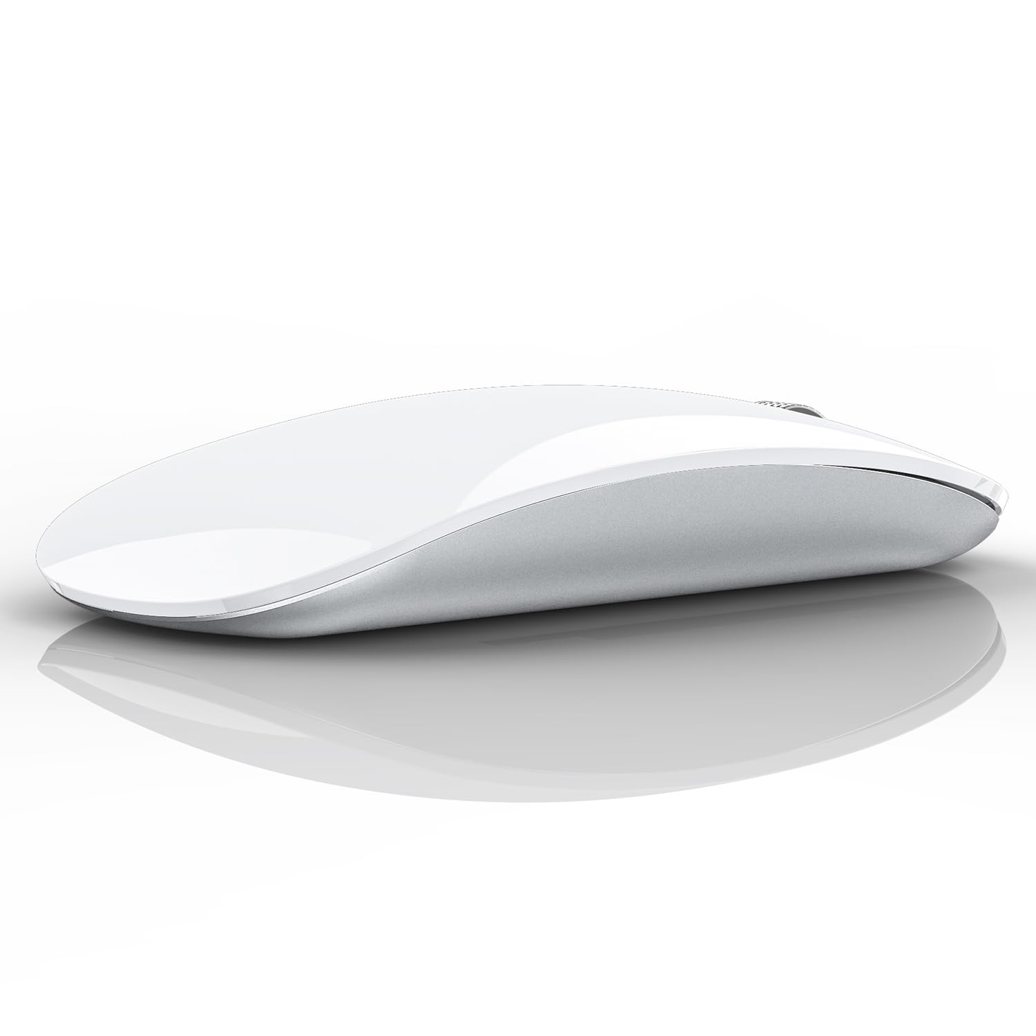 Tenmos M18 Bluetooth Mouse, Usb C Rechargeable Wireless Mouse, Triple Mode (Dual Bluetooth+Usb) Computer Silent Mice Portable With Usb Receiver And Type C Adapter For Laptop/Macbook/Ipad/Pc   White