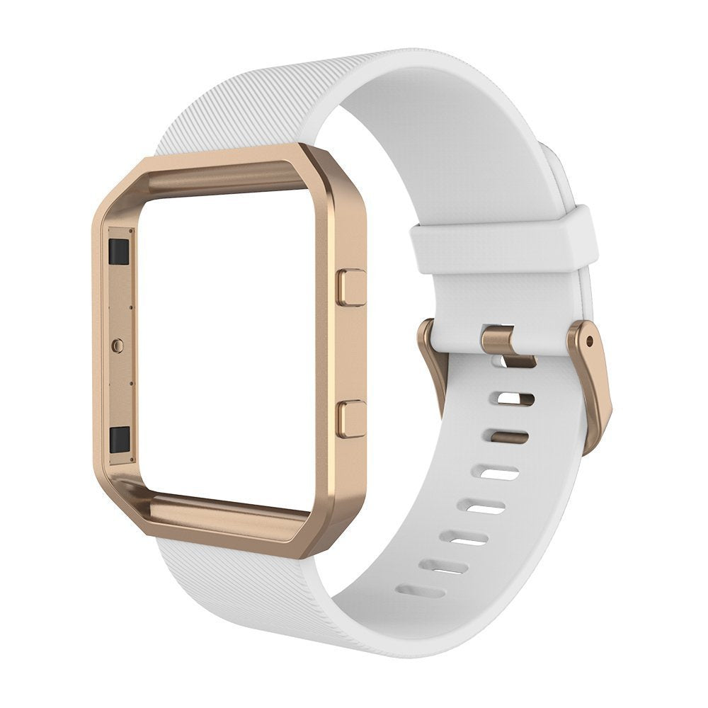 Simpeak Band Compatible With Fitbit Blaze Smartwatch Sport Fitness, Silicone Wrist Band With Meatl Frame Replacement For Fitbit