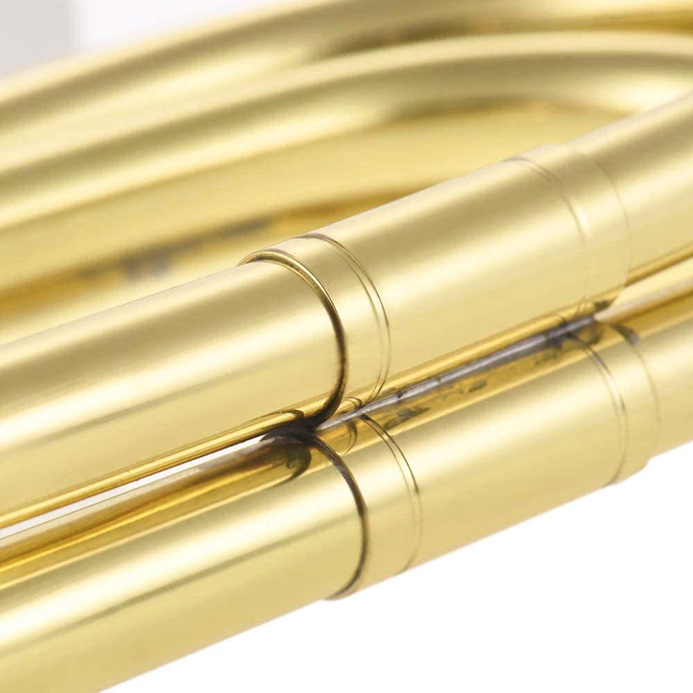 Tuoren Gold Bugle Cavalry Trumpet Brass Instrument For School Band Cavalry Beginner Military Orchestra W/Carrying Bag