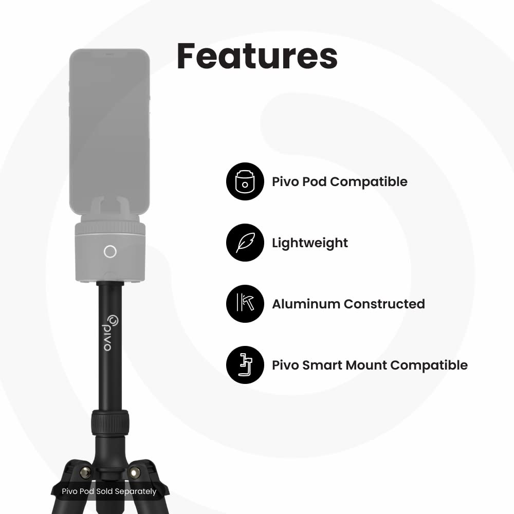 Pivo Tripod Mini 14 Inch Smartphone And Camera Extendable Compact Lightweight Aluminum Stand With Universal 1/4'' Thread For Act