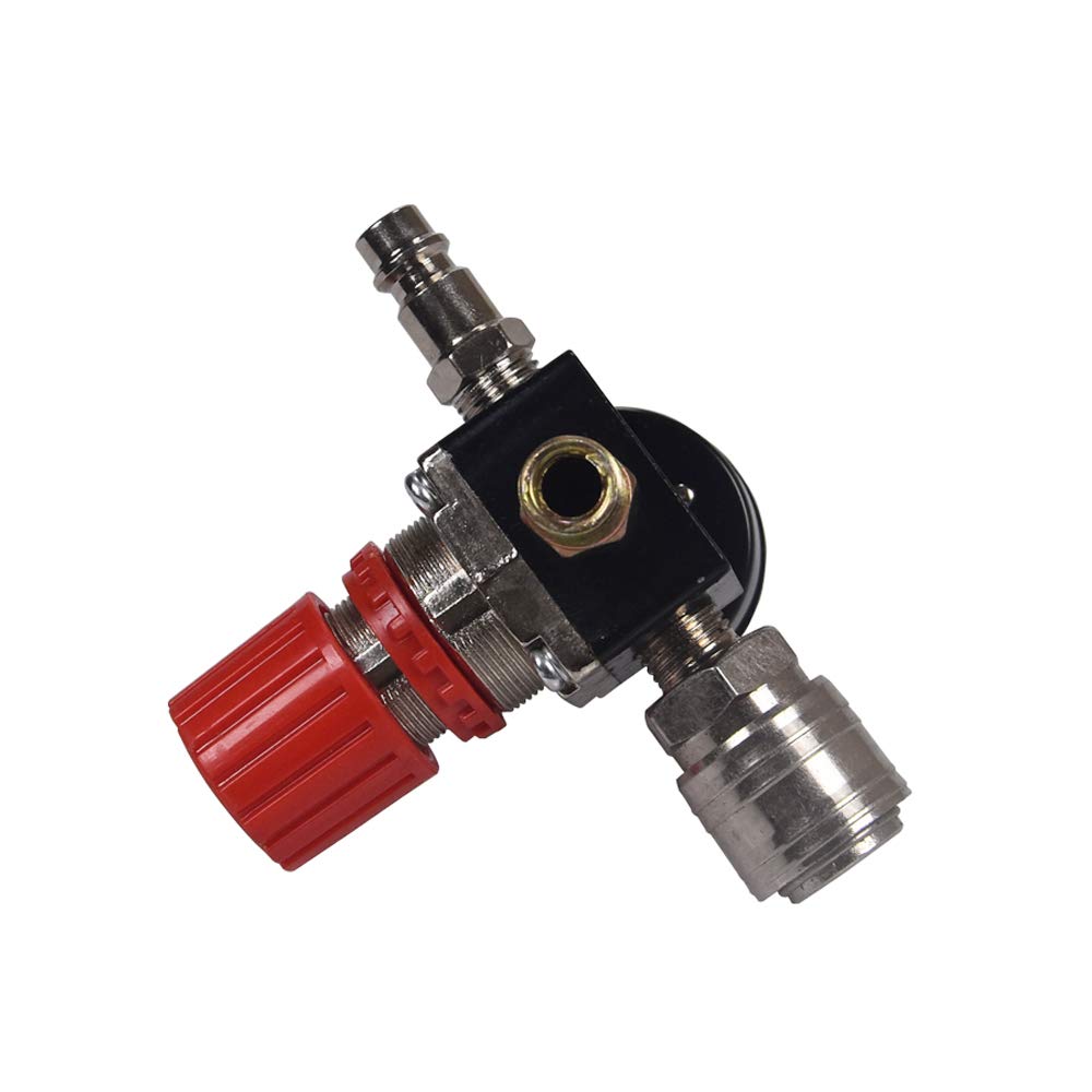Air Compressor Pressure Regulator 1/4 ''Pneumatic Expansion Valve, Pressure Control Valve With 180Psi 12Bar Connection (Four Way