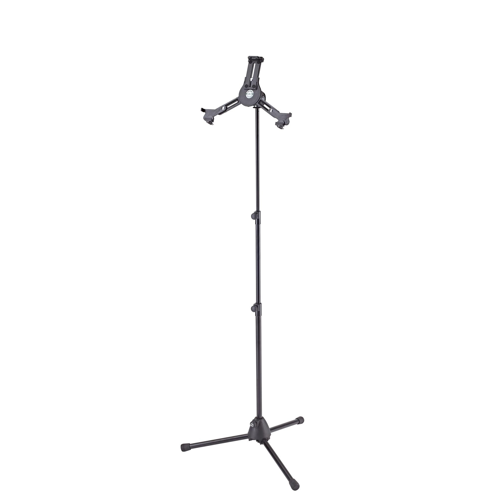 K&M Konig & Meyer 19793 Universal Tablet Mount/iPad Holder & Stand Rotate Tablet 360, Adjustable Height, Stable Tripod Base, Stu