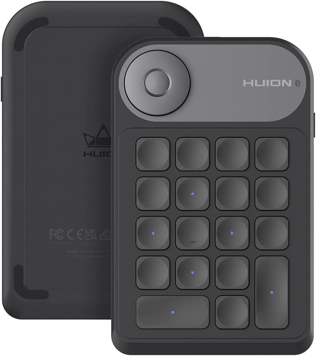 Huion Keydial Mini K20 Bluetooth 5.0 Express Key Remote Control Shortcut Keyboard With Dial 18 Customized Keys For Graphic Table