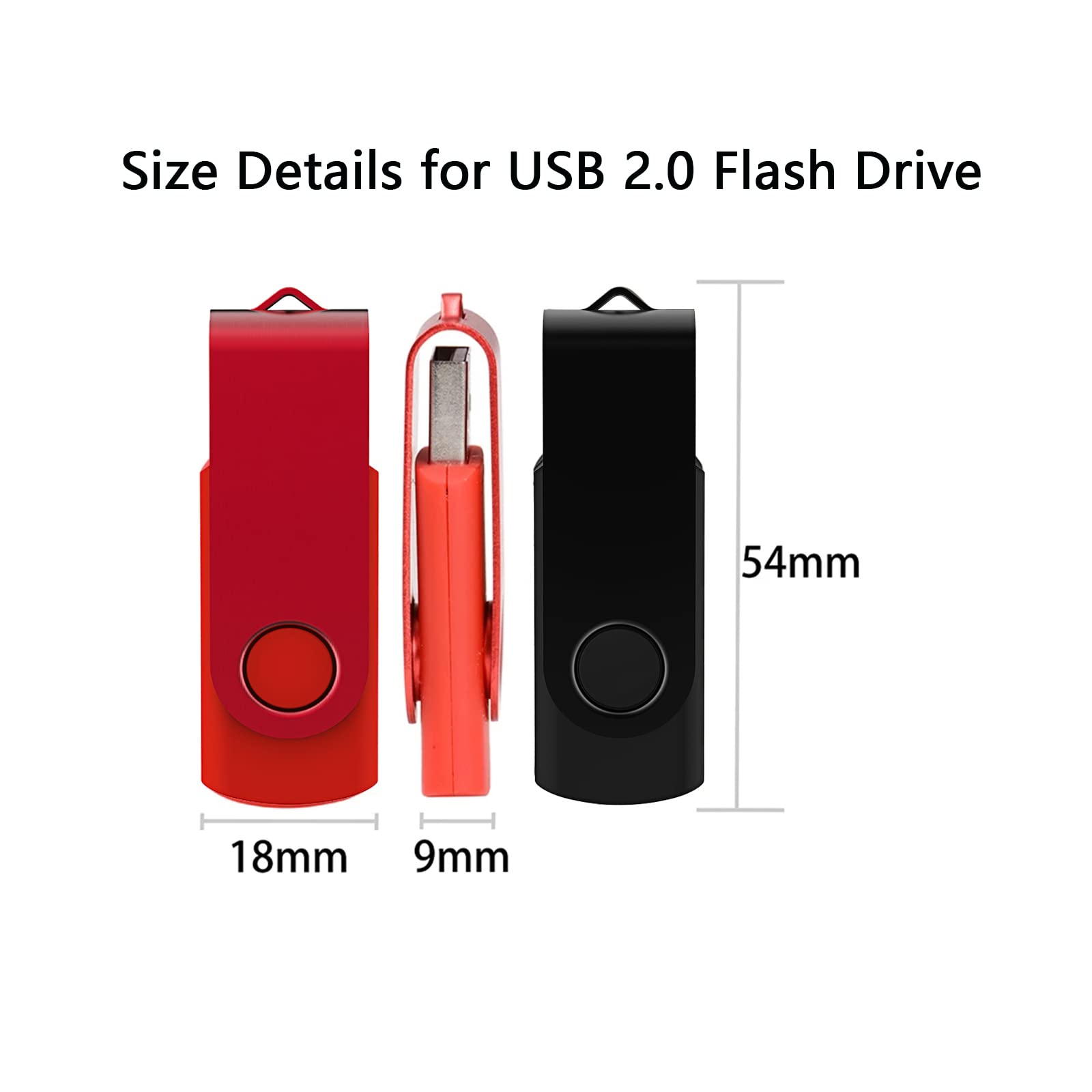 Usb Flash Drive 8Gb 10 Pack, Bulk Usb 2.0 Flash Drives Thumb Drive Swivel Memory Stick Jump Drive Pen Drive Zip Drive