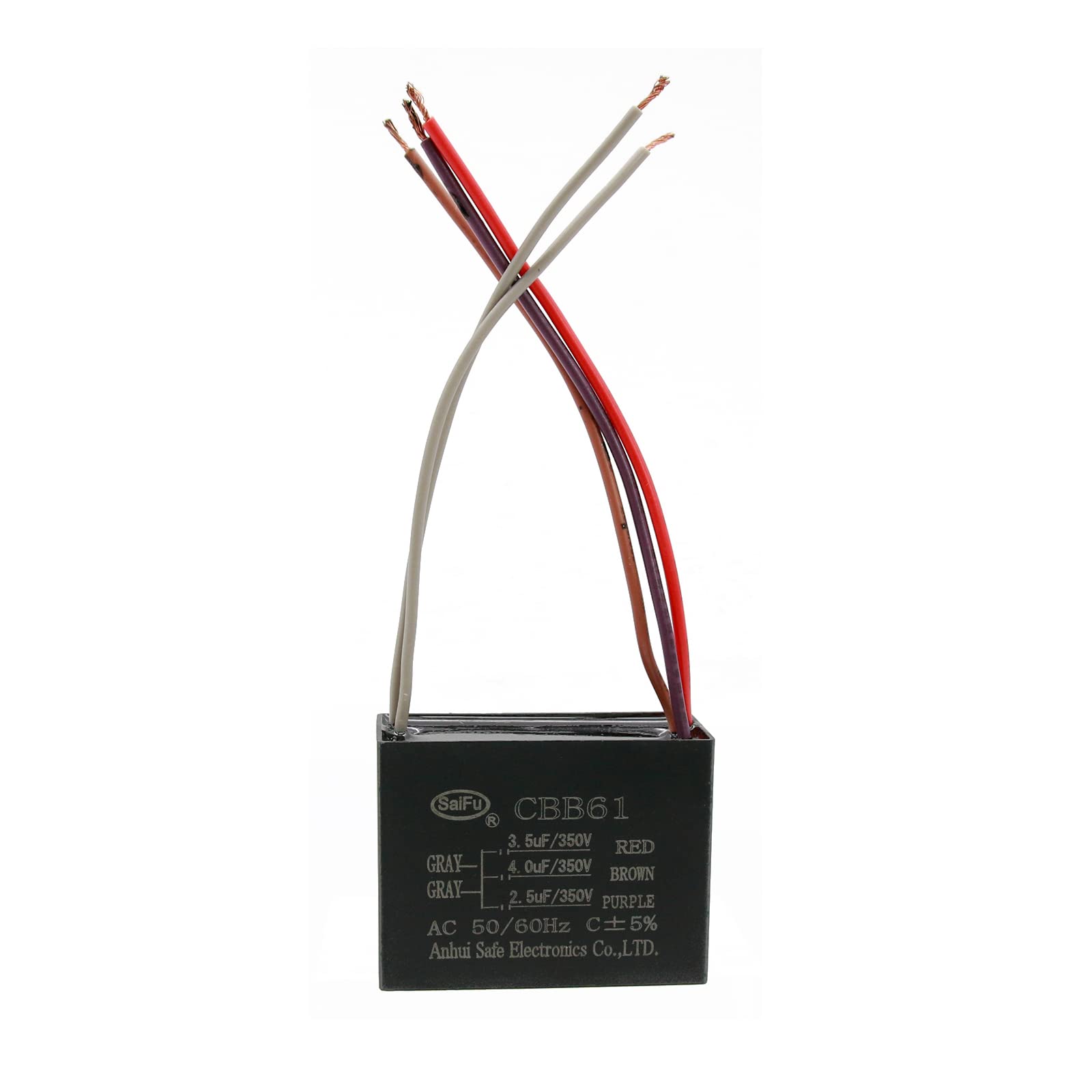 Akzytue Cbb61 Capacitor 3.5Uf+4Uf+2.5Uf 350V Ac Ceiling Fan 5 Wire 50/60Hz For Starting Electric Fan Generator Pump Motor
