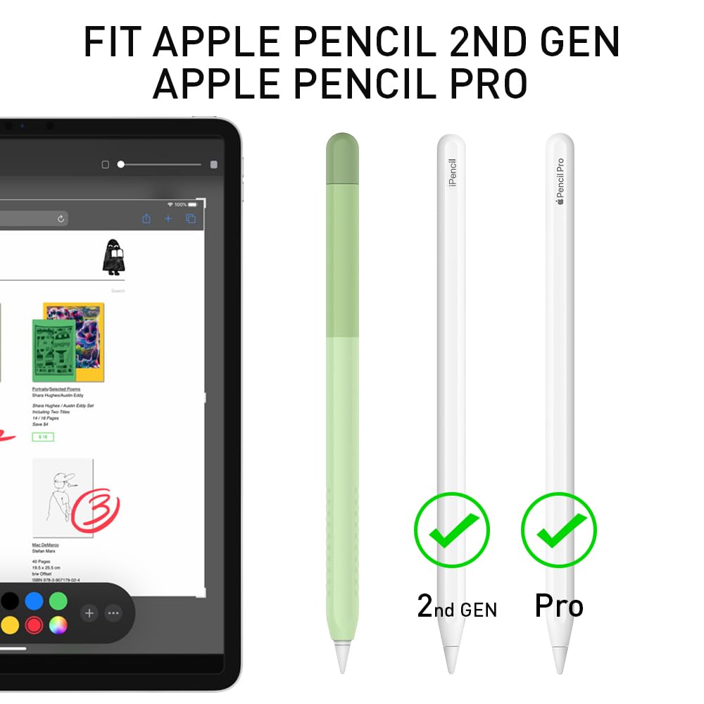 Delidigi Silicone Case, Green, Compatible With Apple Pencil 2Nd Generation, Portable Electronic Device Cover For Protecting, Storing, And Carrying