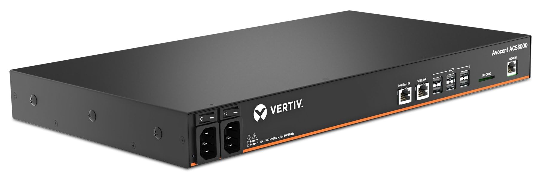 Vertiv Avocent Acs8000 Serial Console, 16 Port Serial Console Server, Dual Ac Power, Expanded Memory Capabilities, Remote Data C