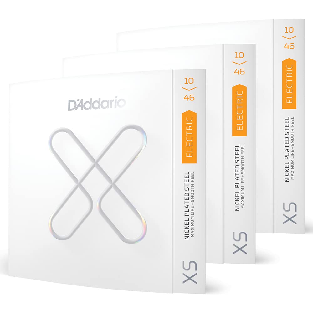 D'Addario Guitar Strings   Xs Nickel Coated Electric Guitar Strings   Xse1046 3P   Maximum Life With Smooth Feel & Exceptional T